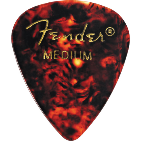 Fender Classic Celluloid Pick, Tortoise Shell, 351 Shape, Medium