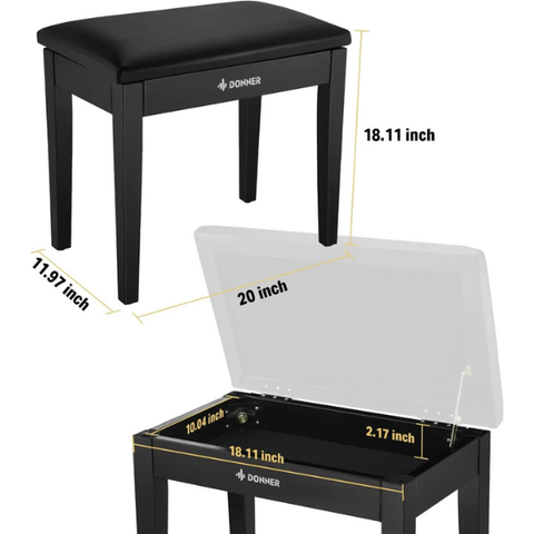 Donner Solid Wood Piano Bench