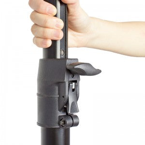 Auto-lock monitor speaker stand