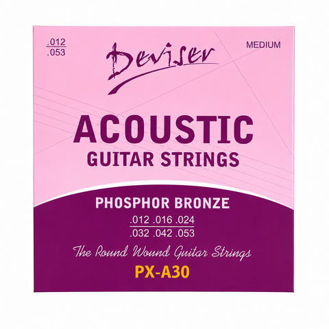 Deviser PX-A30 Phosphor Bronze Acoustic Guitar Strings – Medium (.012–.053)