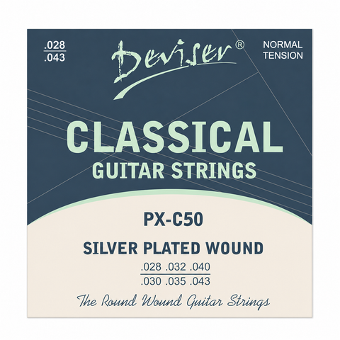Deviser PX-C50 Classical Guitar Strings – Silver Plated Wound (Normal Tension)