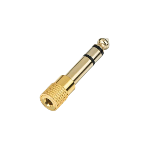 Gold-Plated Stereo 3.5mm to 1/4" Headphone Adapter (Snap-on)