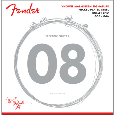 Fender Yngwie Malmsteen Signature Electric Guitar Strings, .008-.046 Gauges, Nickel-Plated Steel