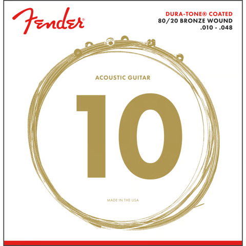 Fender Dura-Tone 880XL 80/20 Coated Acoustic Guitar Strings 10-48
