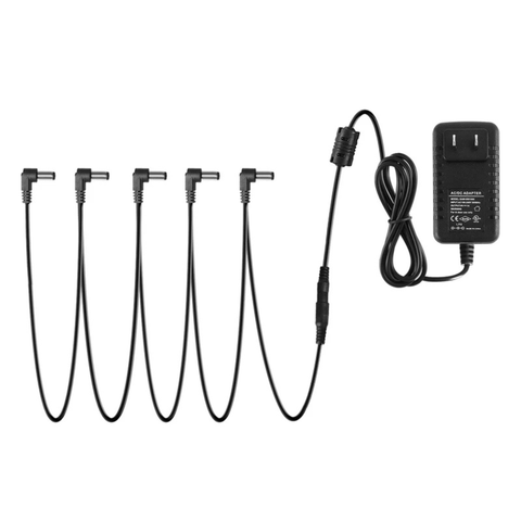 Donner DPA-1 9V Power Supply Adapter For Effect Pedals With 5 Way Cable