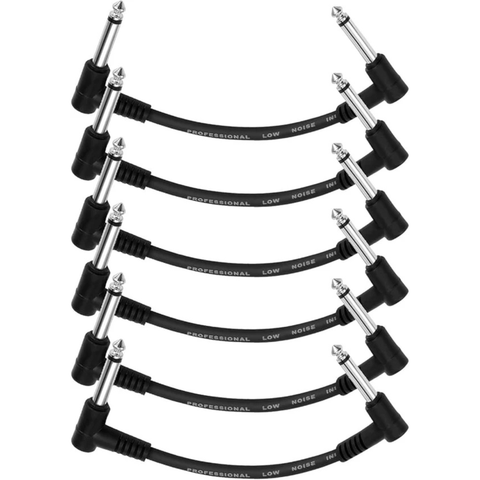 Donner 15cm Guitar Patch Cable Black 6-Pack