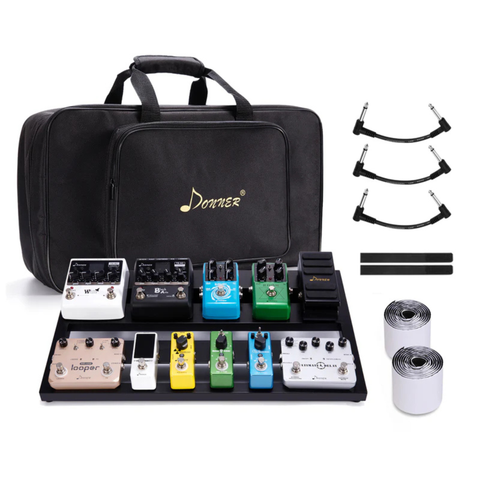 Donner DB-3 Portable Aluminum Guitar Effects Pedals Board and Waterproof Bag Set