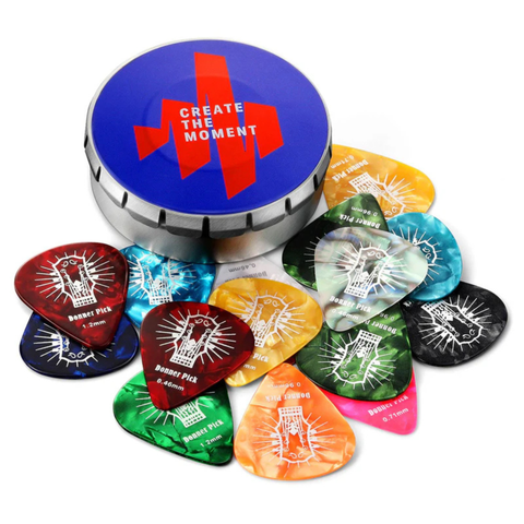 Donner Celluloid Guitar Picks 16 Pack Includes Thin, Medium, Heavy