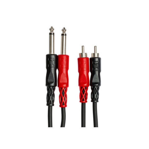 HOSA DUAL 1/4 TS M TO DUAL RCA M