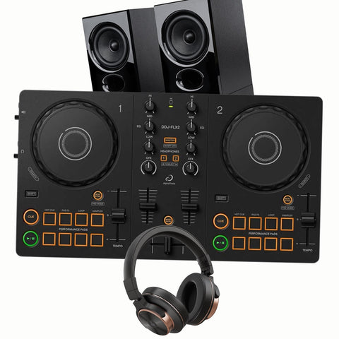 DJ Starter Bundle – AlphaTheta DDJ-FLX2 + Edifier R20BT + Donner M100