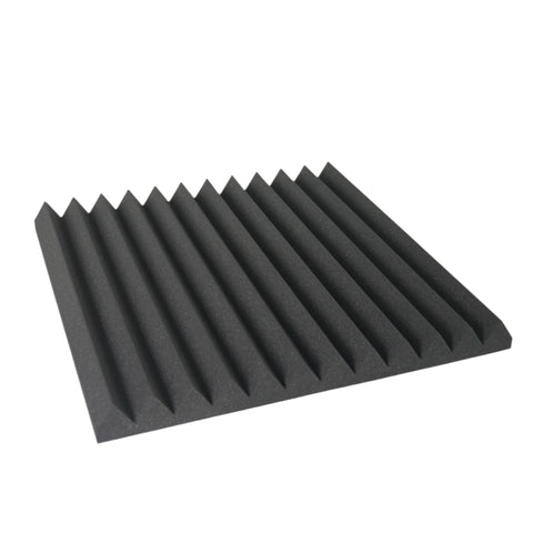 Acoustic foam panel wedge shaped left tilted